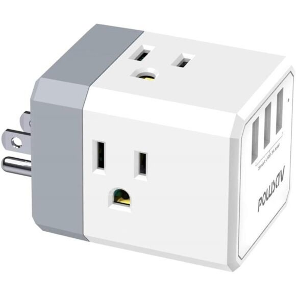Multi Plug Outlet, Outlet expanders, POWSAV USB Wall Charger with 3 USB - Picture 1 of 7
